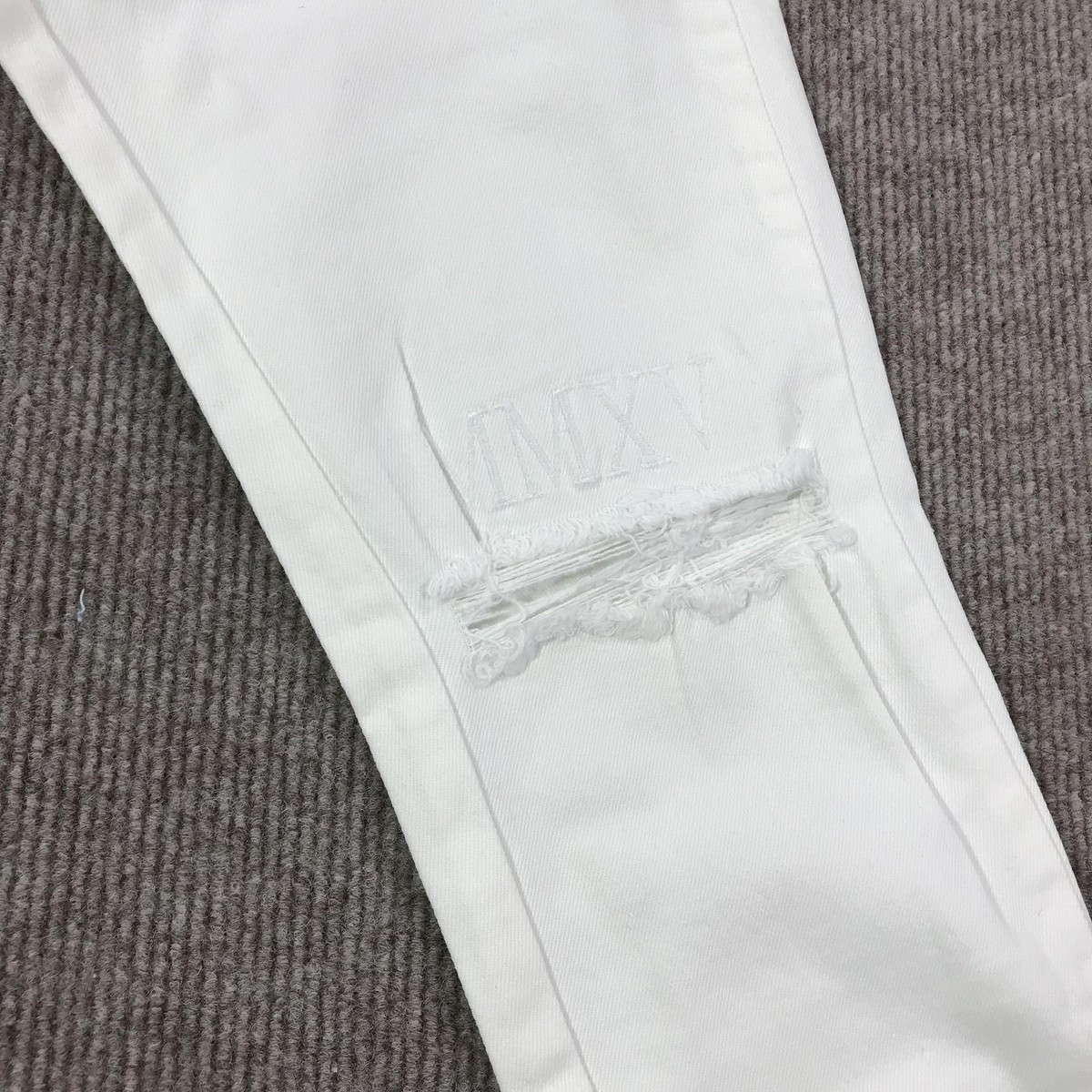 Guapi Jeans Mens 28 White Limited Edition Distressed Skinny Zipper