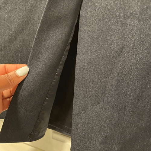 T Tahari Womens Skirt 12 Stretch Dark Denim Midi Front Kick Pleat - Picture 4 of 9
