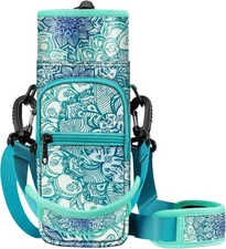 CaseBot Water Bottle Carrier Bag Sling Case, Sports Emerald Illusions 