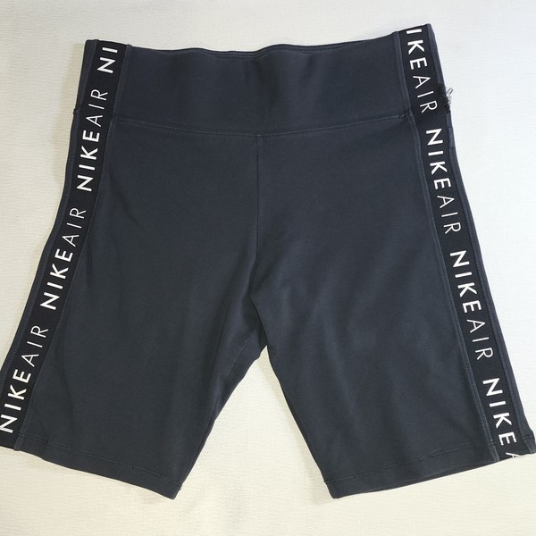 Nike Air Bike Shorts Black High-Waist Logo Waistband AU [SIZE] Gym Y2K