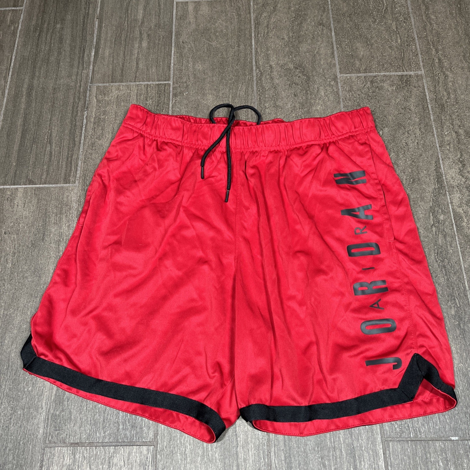 Jordan Shorts Jumpman Graphic Knit Drawstring Basketball Shorts Men’s XL Red