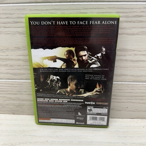 Resident Evil 5 (Microsoft Xbox 360, 2009) CIB completo testato funzionante - Foto 3 di 4