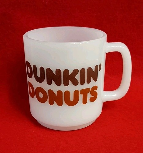 1970er Dunkin' Donuts Becher Glasbake Vintage Milchglas Kaffeetasse / Becher 10 oz - Bild 2 von 10