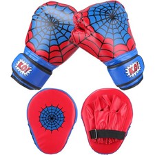 Boxing Gloves and Punching Mitts Set 4oz Gloves Boxing Pads Kids Youth Sparri...