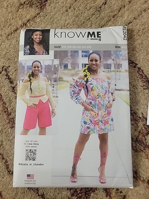 Know Me ME2042 Off-Shoulder Dress & Top w Ties, Trouser Shorts Sz 18-26 UNCUT