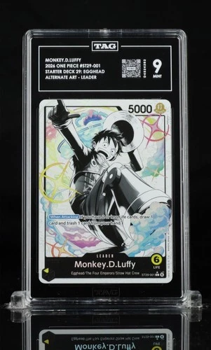 ONE PIECE MONKEY D. LUFFY 2026 STARTER DECK ST29 #001 BLACK/WHITE ALT ART PSA 10