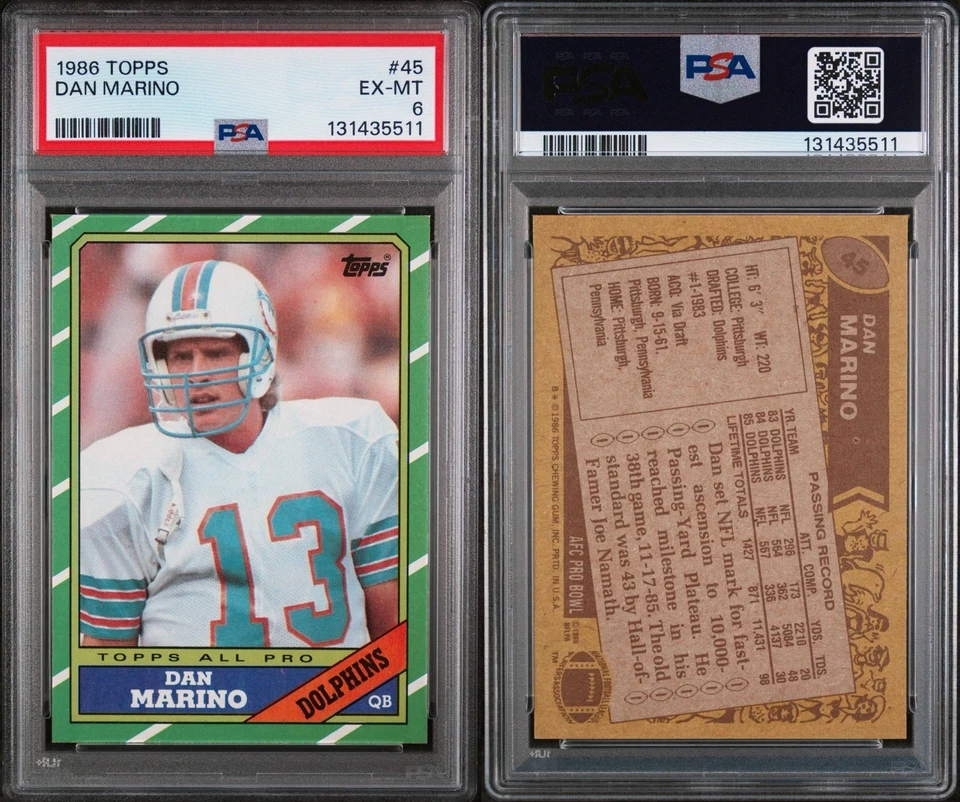 1986 TOPPS #45 DAN MARINO PSA 6 - Image 3 of 3