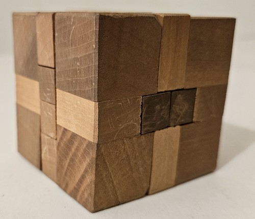 Wooden Cube Puzzle Challenge 2.25" Square Similar to Rubiks Cube, Jenga, Tetris - Picture 5 of 6