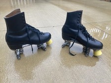 Riedell Style Artistic Roller Skates Size 9 Suede Leather Boots W/bearings