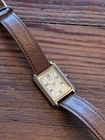 Vintage 80s Seiko Quartz Tank Watch Mens 2y01-5b09 Art Deco Style Original Strap