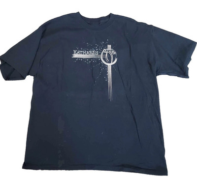 Rare Vintage Katharsis T Shirt Black Short Sleeve Black Shirt Full Sizes TT988