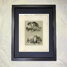 James Duffield Harding, "Frejus and Pennard Castle" CUSTOM FRAMED Art