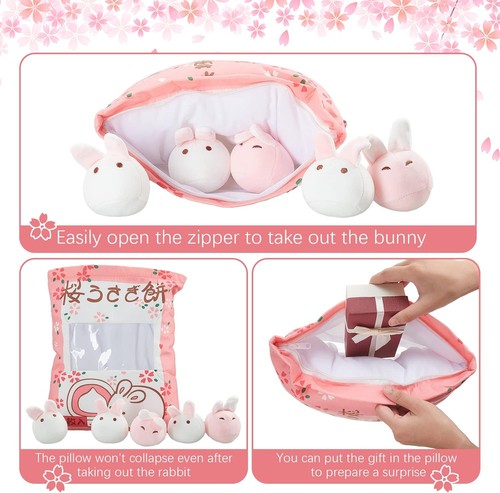 Civaner Niedliches Plüschkissen Kawaii Zimmerdeko Überwurf Abnehmbar Stofftier... - Bild 3 von 7