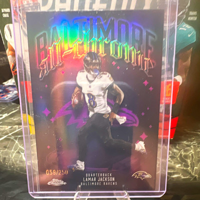 Topps 2025 Topps Chrome Lamar Jackson Ravens Pink Refractor #ACT-1 /250