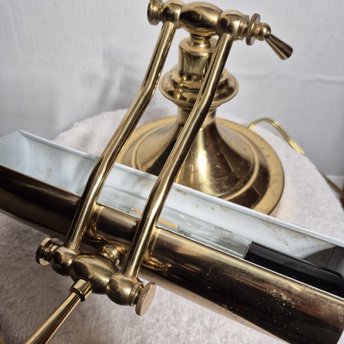 Vintage/Antique Brass Piano Banker Lamp Highly Adjustable Arm Great Patina - Picture 5 of 18