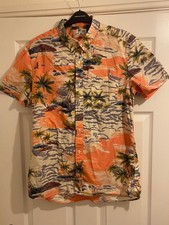 Next Men's Cotton Multicolour Palm Patterns Short Sleeve Hawaiian Shirt Sized L