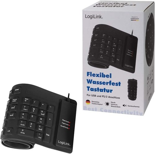 Logilink ID0019 Flexible Keyboard, PC/Mac, Keyboard German Layout black - Picture 3 of 9