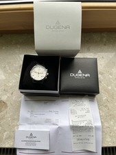Dugena Premium Herrenuhr Sigma Chrono mit Lederband Weiß / Schwarz 7000200