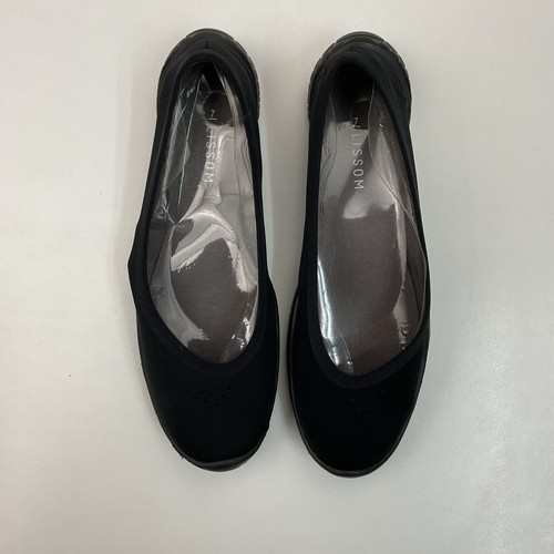Lissom Flyte Black/Black Soles Slip-On Lightweight Ballet Flats, US 7 - Picture 2 of 6