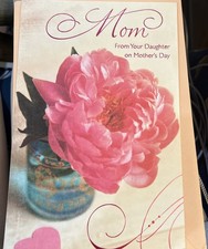 AMERICAN GREETINGS Happy Mother's Day Card From Your Daughter Pink Rose NEW