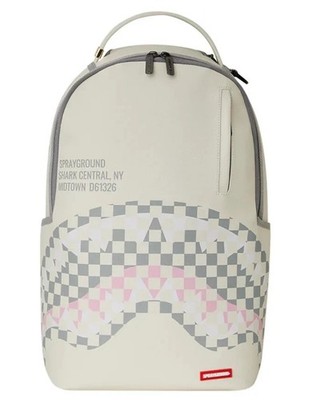 Sprayground Cream Check Dynamic Backpack New Black Large Bookbag School Bag