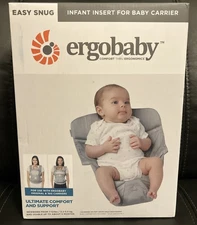 Ergobaby Easy Snug Infant Insert For Baby Carrier Grey Premium Cotton New OpenBx