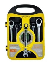 Buyohlic 7-Piece Flex-Head Metric Ratcheting Wrench Set Metric 8 to 19mm