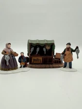 Department 56 Dickens Village Poultry Market Set of 3 Figurines #5559-0 No Box