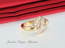 Pomellato Ring Sabbia Gelbgold & Weissgold 750 braune Diamanten Gr 53 Gold