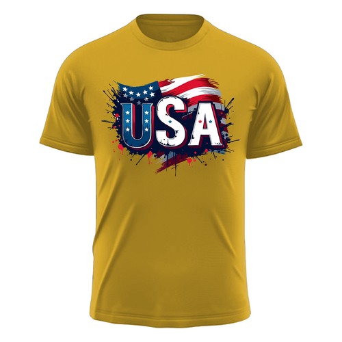 Lustiges kurzärmliges Herren-T-Shirt Unabhängigkeitstag große USA bunte Flagge Geschenk Shirt - Bild 6 von 12