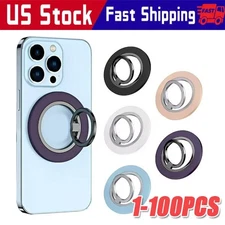 US Finger Ring Holder Stand Grip 360° Rotating For Cell Phone Car MagneticMount