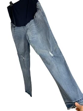 Time And Tru Maternity Skinny Distress Jeans XL RFF10510 Stretch Medium Wash