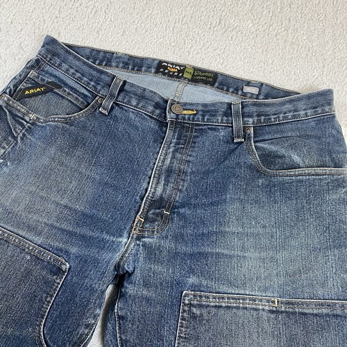 Ariat Rebar M5 Jeans Mens 38x30 (38x28.5) Double Knee Straight Leg Denim Work - Picture 9 of 13