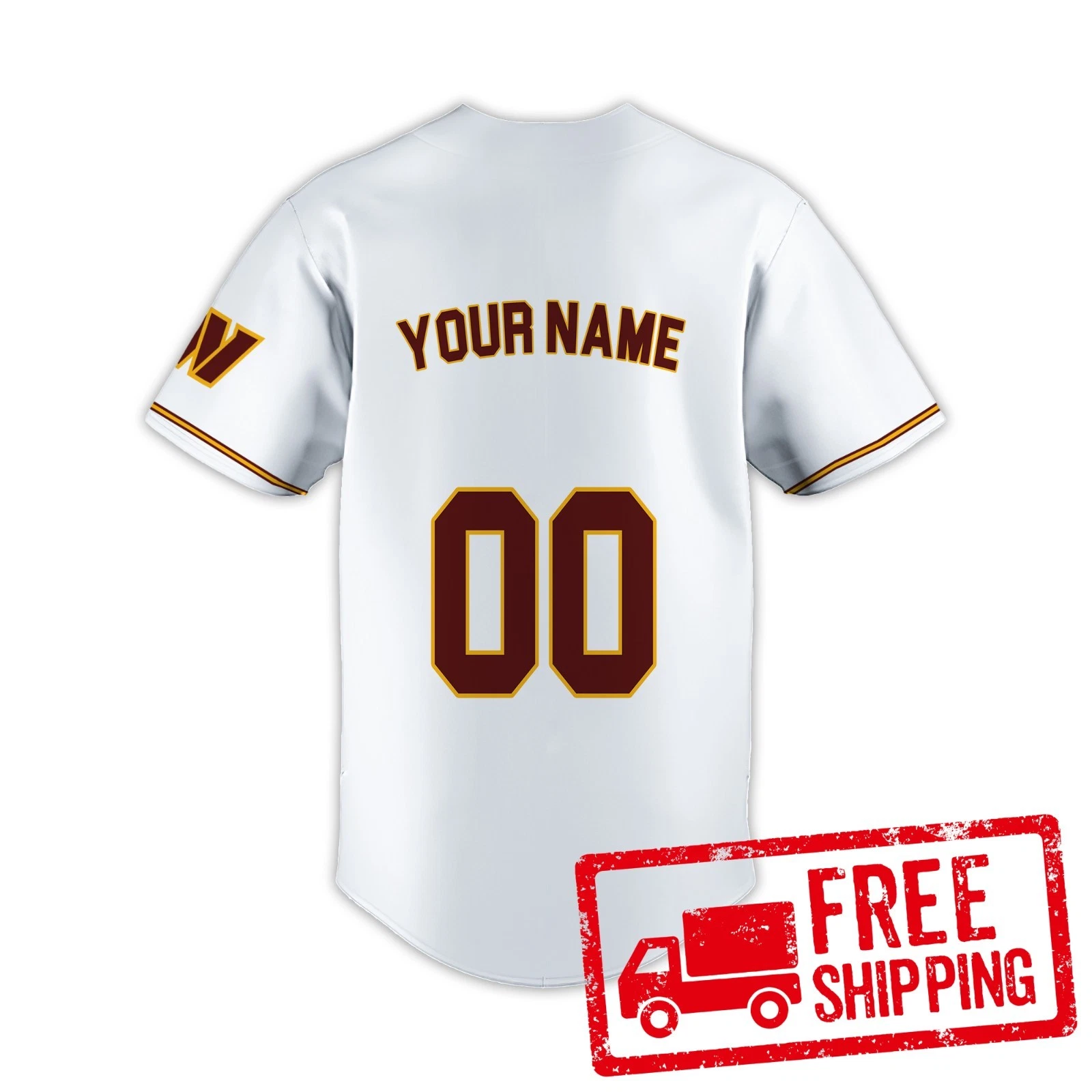 Custom Personalized, Commanderss Team Washington Baseball Jersey