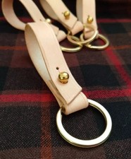 Handmade Leather Key Ring Solid Brass Made in USA keychain