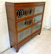 Globe Wernicke Style Oak  3 Tier Stacking Barristers Bookcase 1910 (Can Deliver)