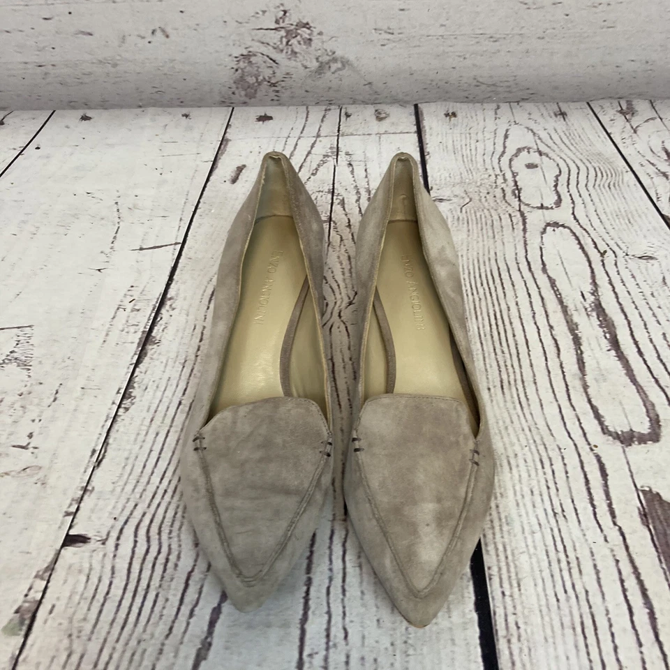 Enzo Angiolini Shoes Women 7M Debbie Pointed Toe Loafer Heel Beige Pink Slip on - Image 4 of 4