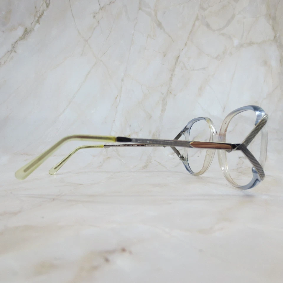 Marco de gafas Safilo Lady Elasta 5589 azul transparente de gran tamaño 53-16-120 Foto 3 de 4