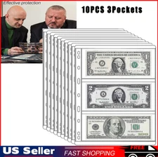 10Sheets Coin Collection Pages- Coin Pocket Page 5 Sizes with Standard 9 Hole C