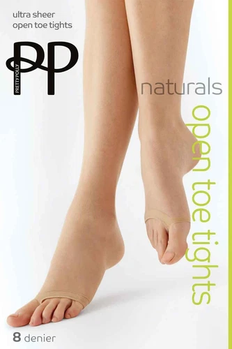 Pretty Polly Naturals 8 Denier Open Toe Tights APA6