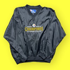 Vintage Pittsburgh Steelers Windbreaker Jacket 1995 AFC Champs Men s Large 90s