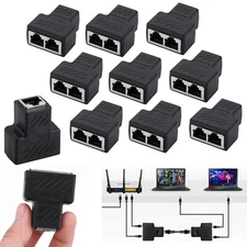 RJ45 Adapter 2 in 1 Ethernet LAN Network Splitter Patch Cable Extender Connector