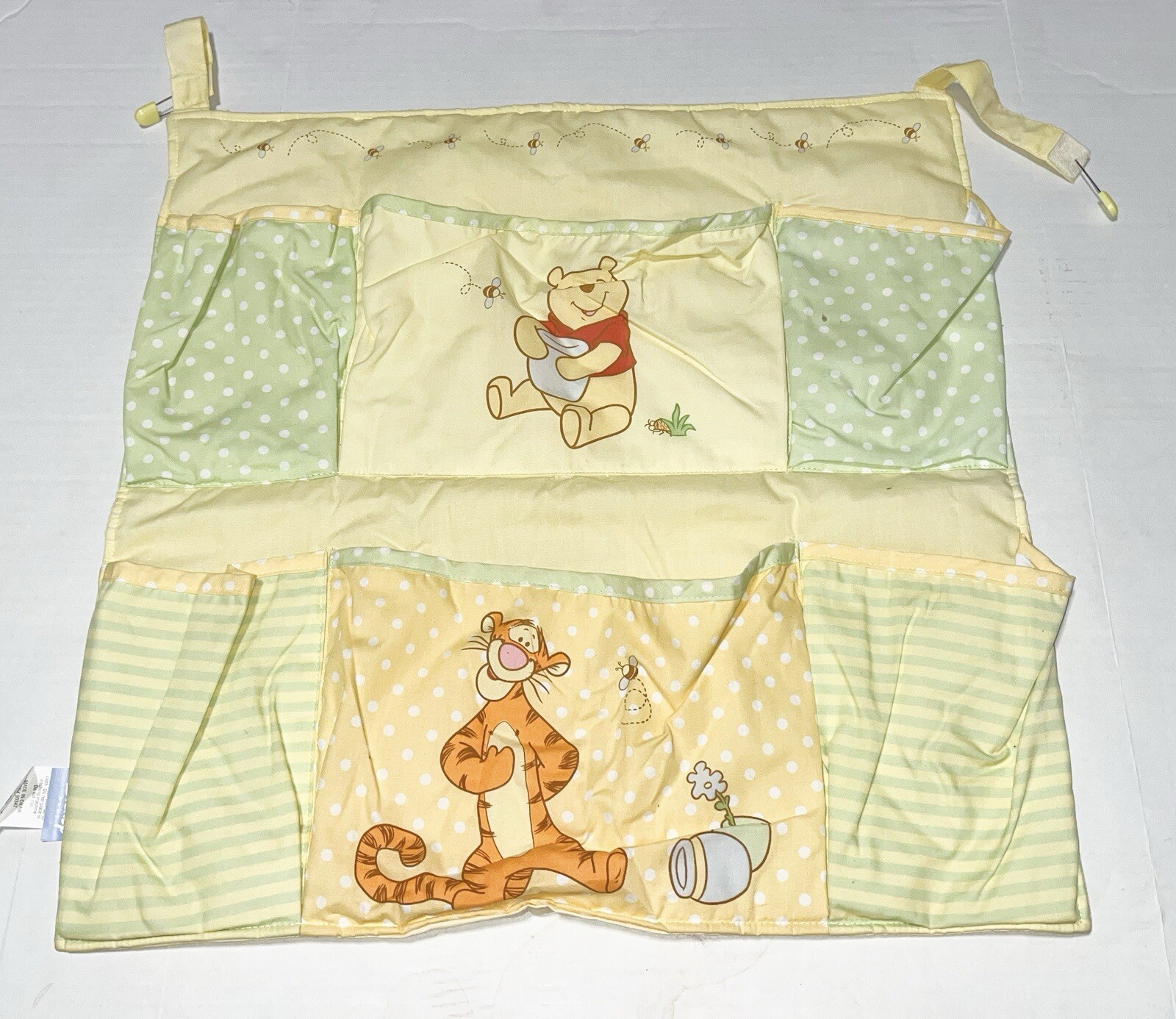 Vtg Disney Winnie Pooh Crib Wall Hanging Organizer Pockets Baby Nursery