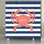 thumbnail 18  - Crab Stripe Personalized Coastal Fabric Shower Curtain - 71x74in - Customizable