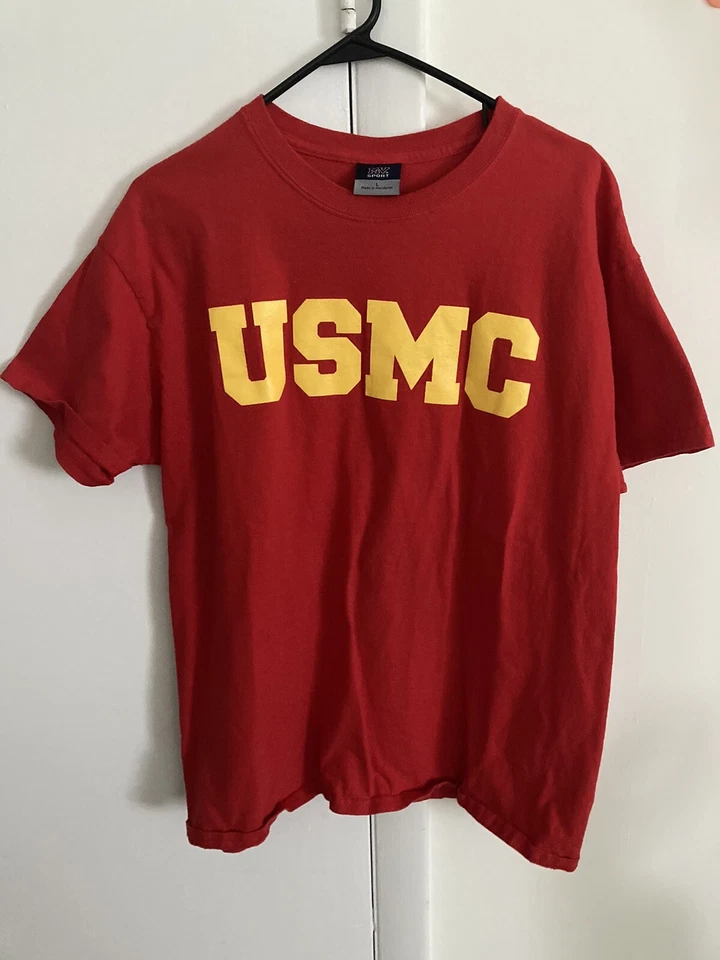 MV Sport Lote De 2 Camisetas Grandes USMC U.S. Marine Corps Gris Y Rojo Foto 4 de 4