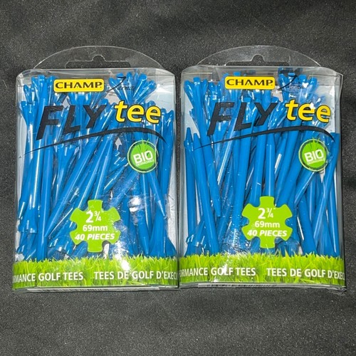 2 3/4" Blue Champ Fly Golf Tees (2 packages) Blue Distance Bio Golf tees - Picture 1 of 2