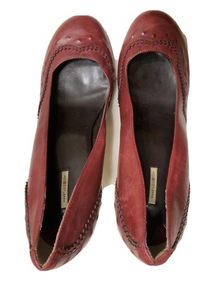 Women Shoes Pump Heels Genuine Leather Max Studio Red Size 9