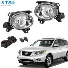 Front Driving Fog Lights Lamp Chrome Bezel Set For 2013-2016 Nissan Pathfinder