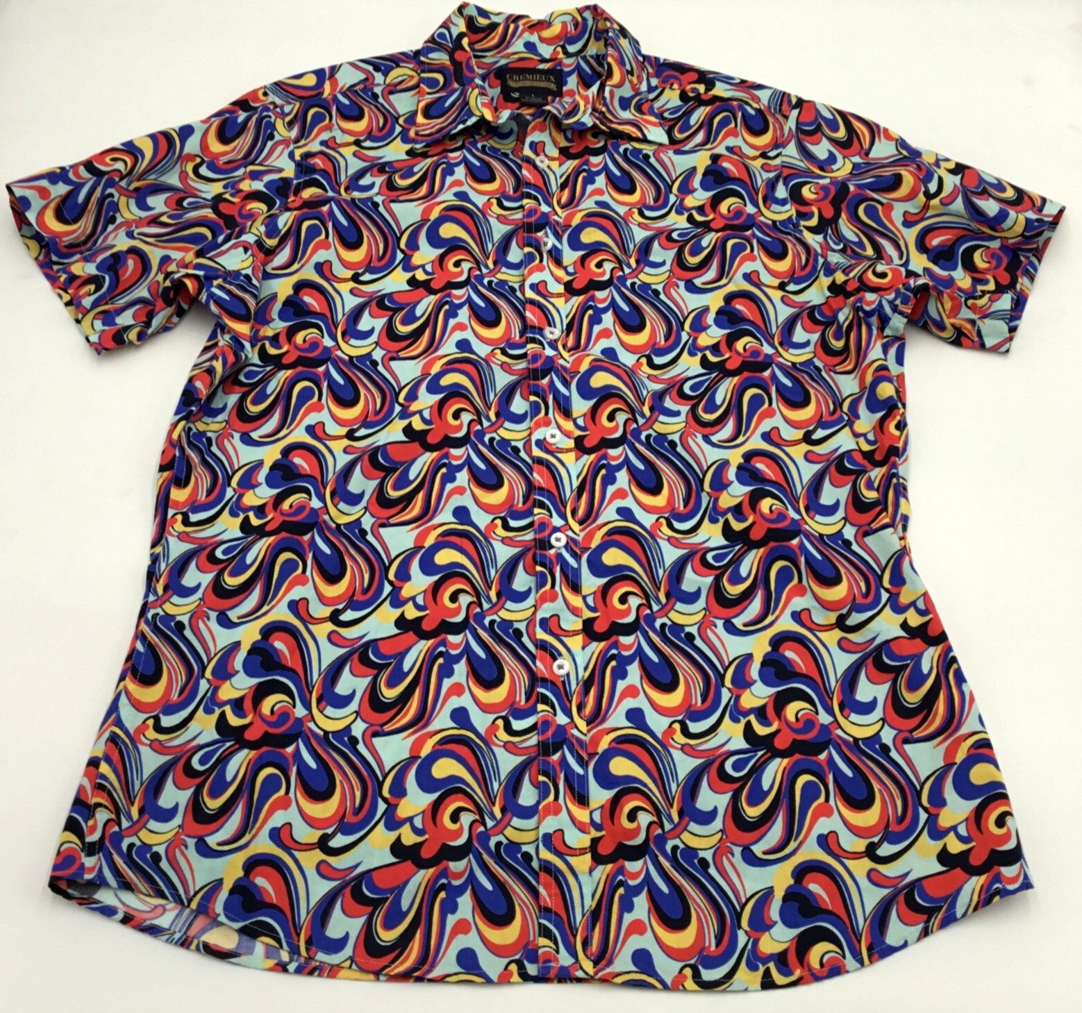 Мужская рубашка Cremieux с коротким рукавом и принтом Пейсли, Многоцветная, большого размера