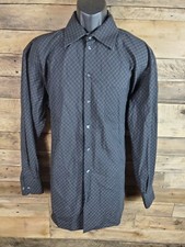 Claiborne Button-up Shirt Men Size XL Black Wrinkle Chest 54" Length 32"